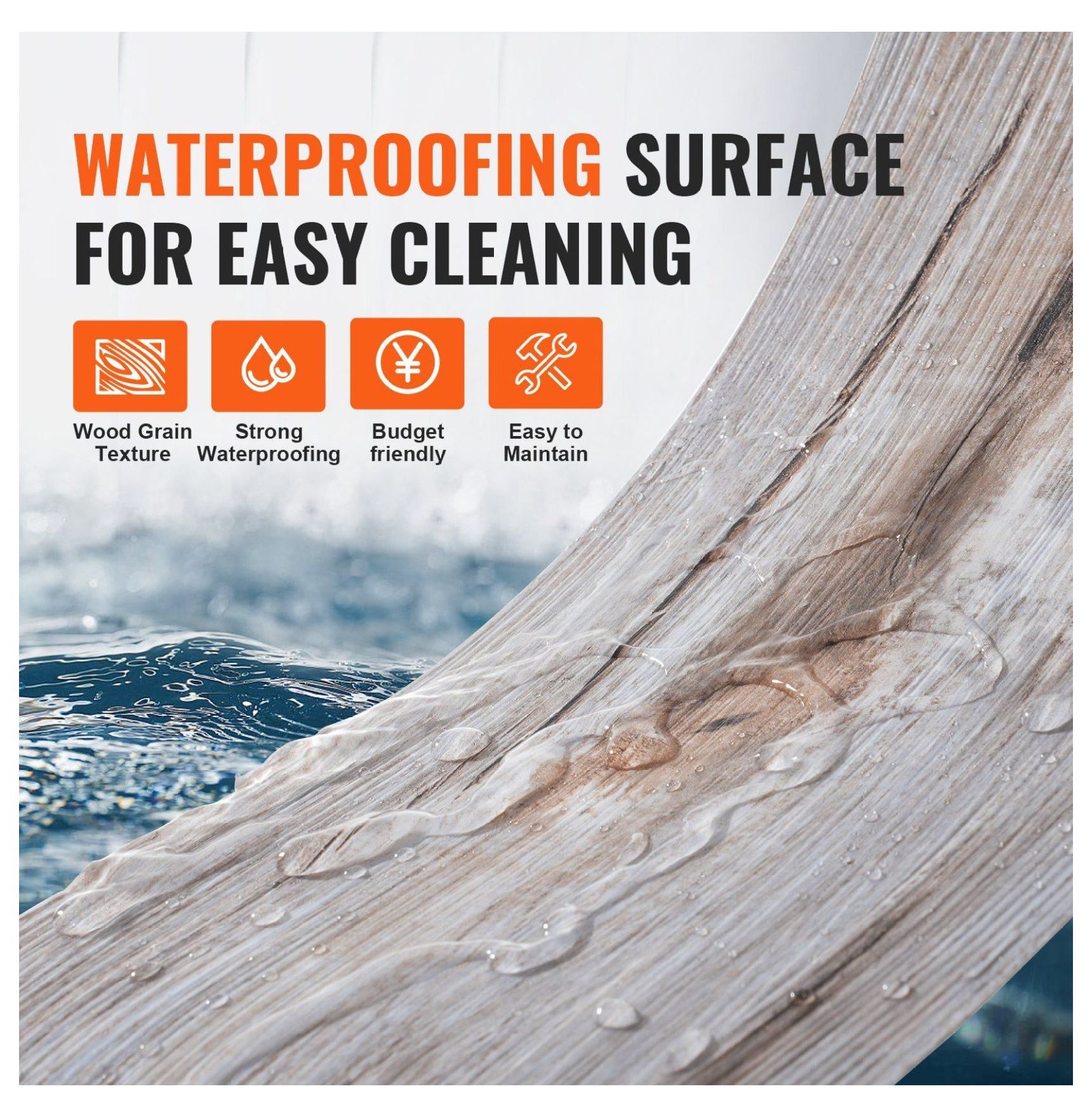 Self Adhesive Vinyl Floor Tiles 36x6 inch, 36 Pack Wood Grain Peel and Stick Flooring for Kitchen, Bathroom, Bedroom - 0.62mm Thick DIY Home Decor