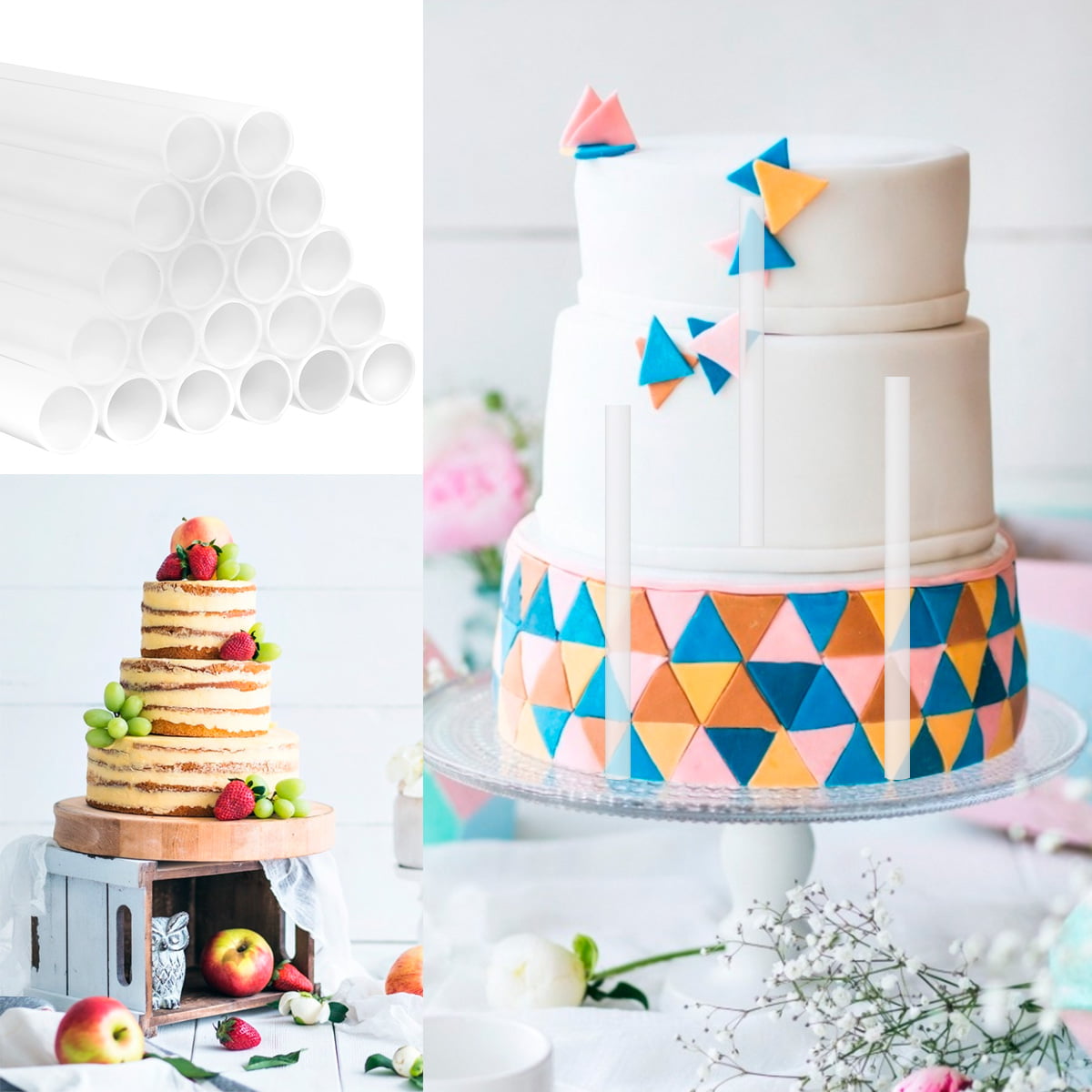 2/3 Layers Cake Dowels White Small Disc Stand For Cake Decorating