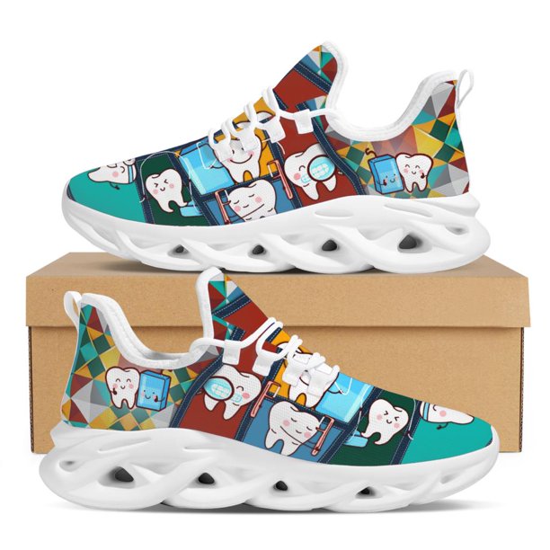Zapatos planos con diseño de diente de dibujos animados divertidos, regalo para el Día de la Madre, zapatos de plataforma cómodos y antideslizantes, zapatillas de enfermería dental de nueva tendencia.