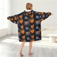 thumbnail image 2 of Basketball and Lightning Black Pattern Flannel Blanket Hoodies for Teens ,Teens Oversize Sherpa Wearable Hooded Blanket Sweatshirt with Super Pockets, 2 of 6