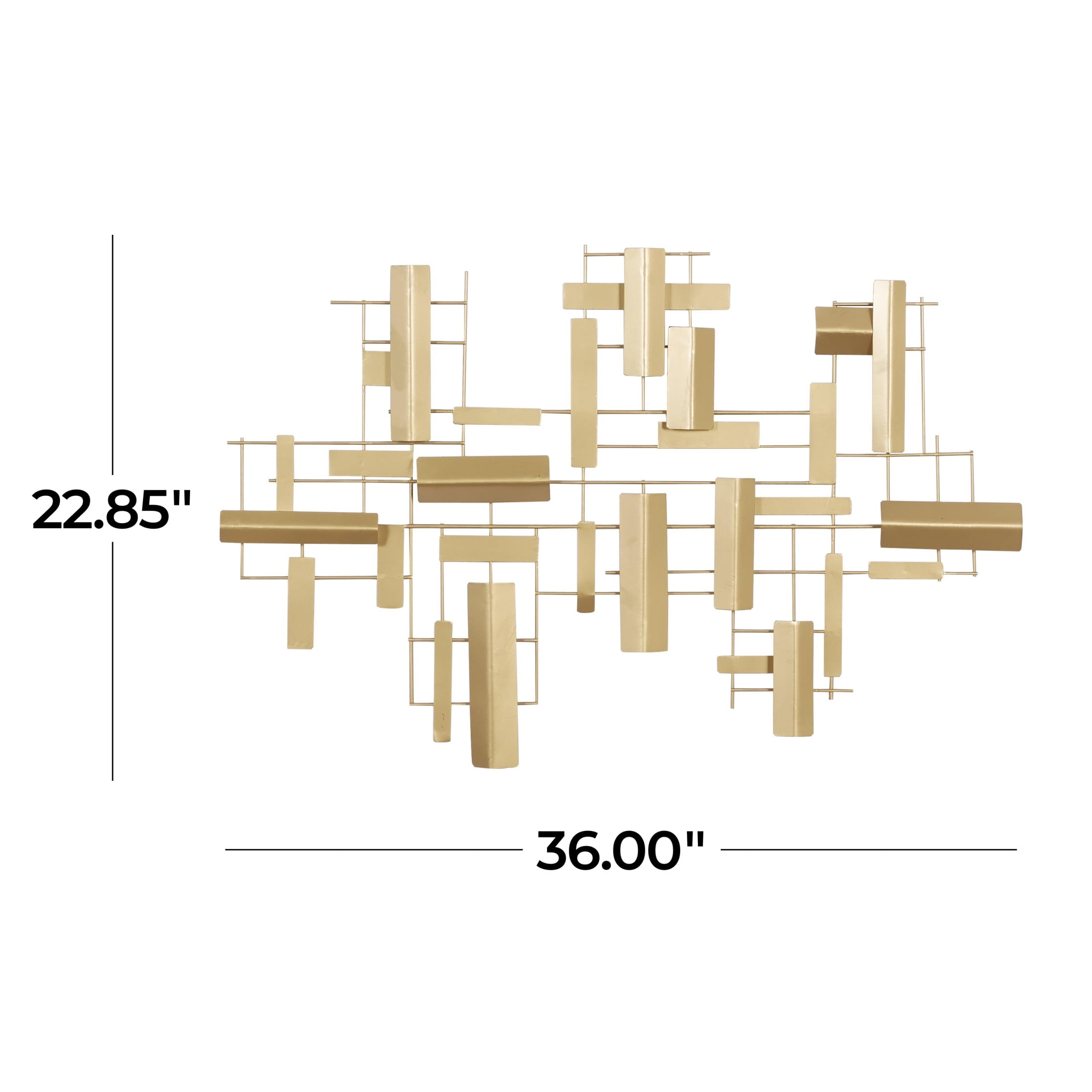 CosmoLiving by Cosmopolitan Gold Metal 3D Stripe Geometric Wall Decor