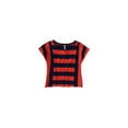 thumbnail image 1 of Aeropostale - Playera gráfica con rayas verticales horizontales para mujer, naranja, extra pequeña, 1 of 1