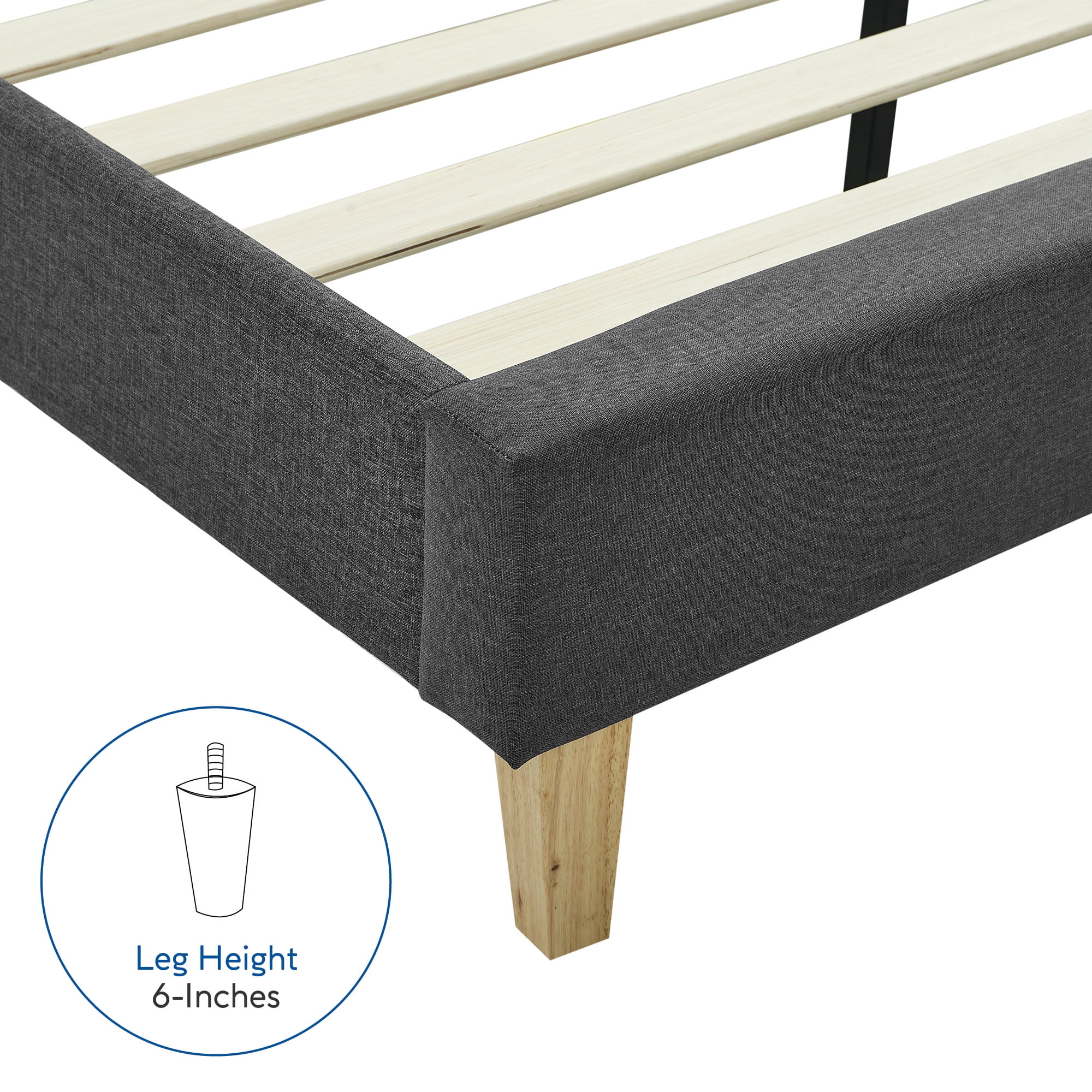 Modern Sleep Linville Upholstered Bed, Queen, Grey