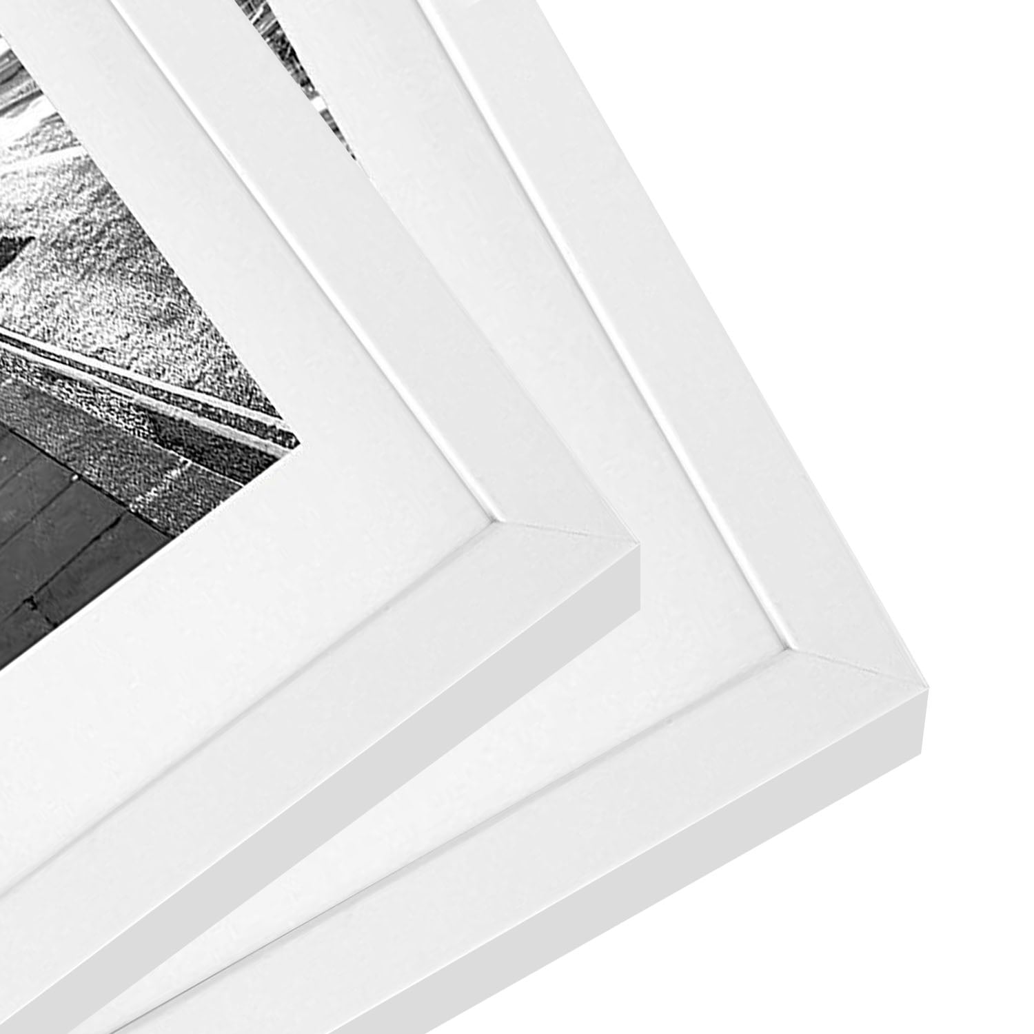 Americanflat 11x14 Picture Frame with Glass packs pictures without moldings elegant design these matting - White