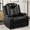Chair,Black, variant on Leather Recliner Sofa Set with LED Lights,Power Reclining Sofa with USB Port/Storage Console/Cup Holder for Living Room/Home Theater(3PCS,Black)