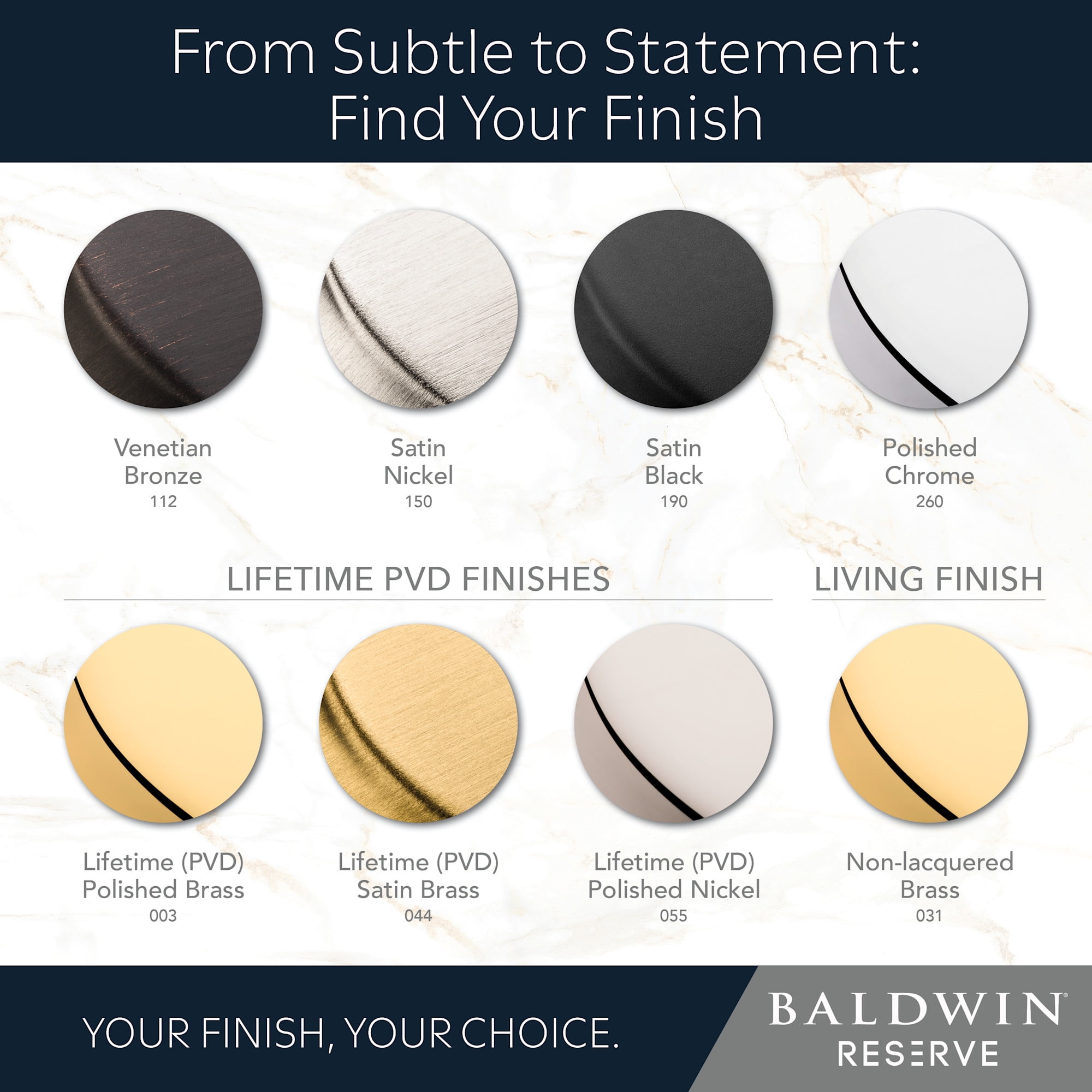 Baldwin HDVASRRR260 Vashon Non-Turning One-Sided Dummy Door Knob - Chrome