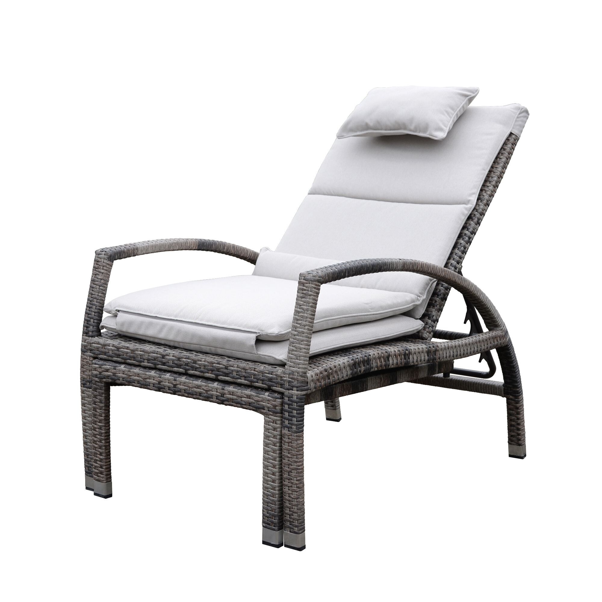 Courtyard Casual Taupe Beach Front Deck Chair to Chaise Lounge Combo - image 2 of 5
