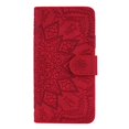 thumbnail image 3 of Mantto Cases for Samsung Galaxy Note 20 - 6.7 inch Magnetic Wallet Case for Women Card Holder Flip Cover Embossed Mandala Flower Kickstand PU Leather Magnetic Folio with Strap, Red, 3 of 8