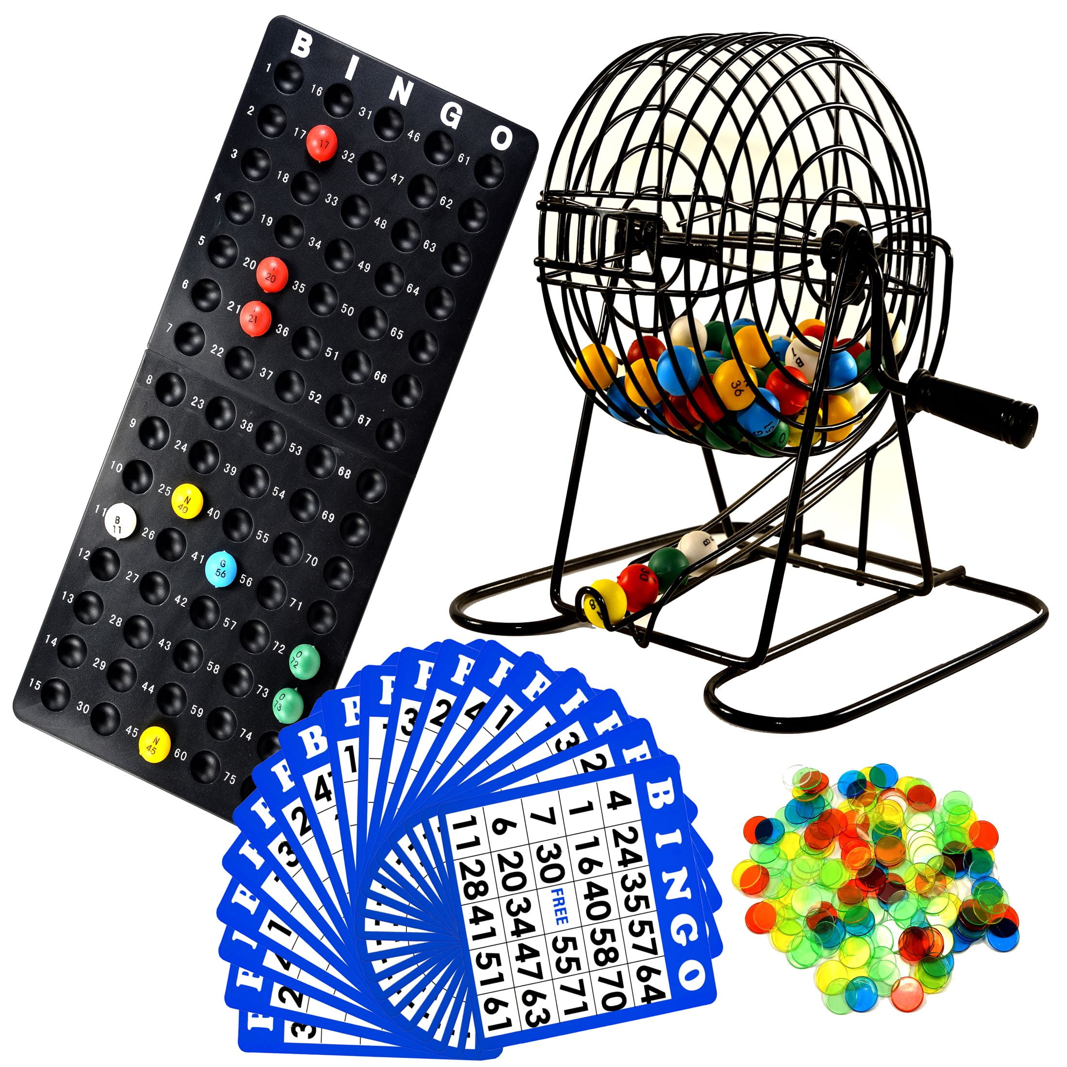 18 Standard Bingo Cards 150 Chips 75 Bingo Balls Regal Games for Group Games Includes 50 Jumbo Reusable Cards Master Board 11” Gold Party Bingo Cage & Holiday Activities Bingo Hall 