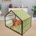 thumbnail image 2 of Cartoon Pet House, Colorful Summer Trees Playroom Girls Boys Branches Plants Art, Outdoor & Indoor Portable Dog Kennel with Pillow and Cover, 5 Sizes, Multicolor, by Ambesonne, 2 of 4