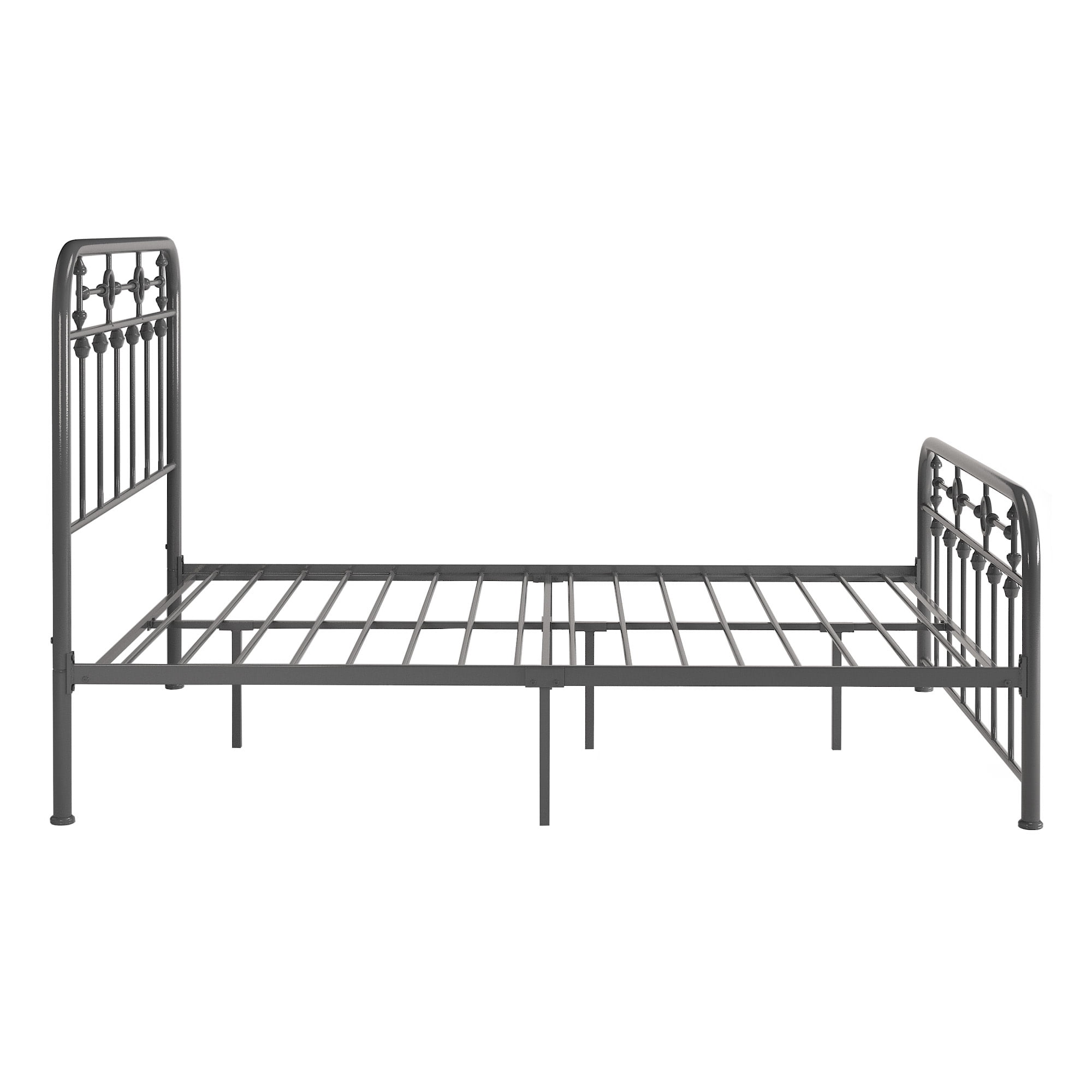 Weston Home Reeve Metal Spindle Platform Full Bed, Grey