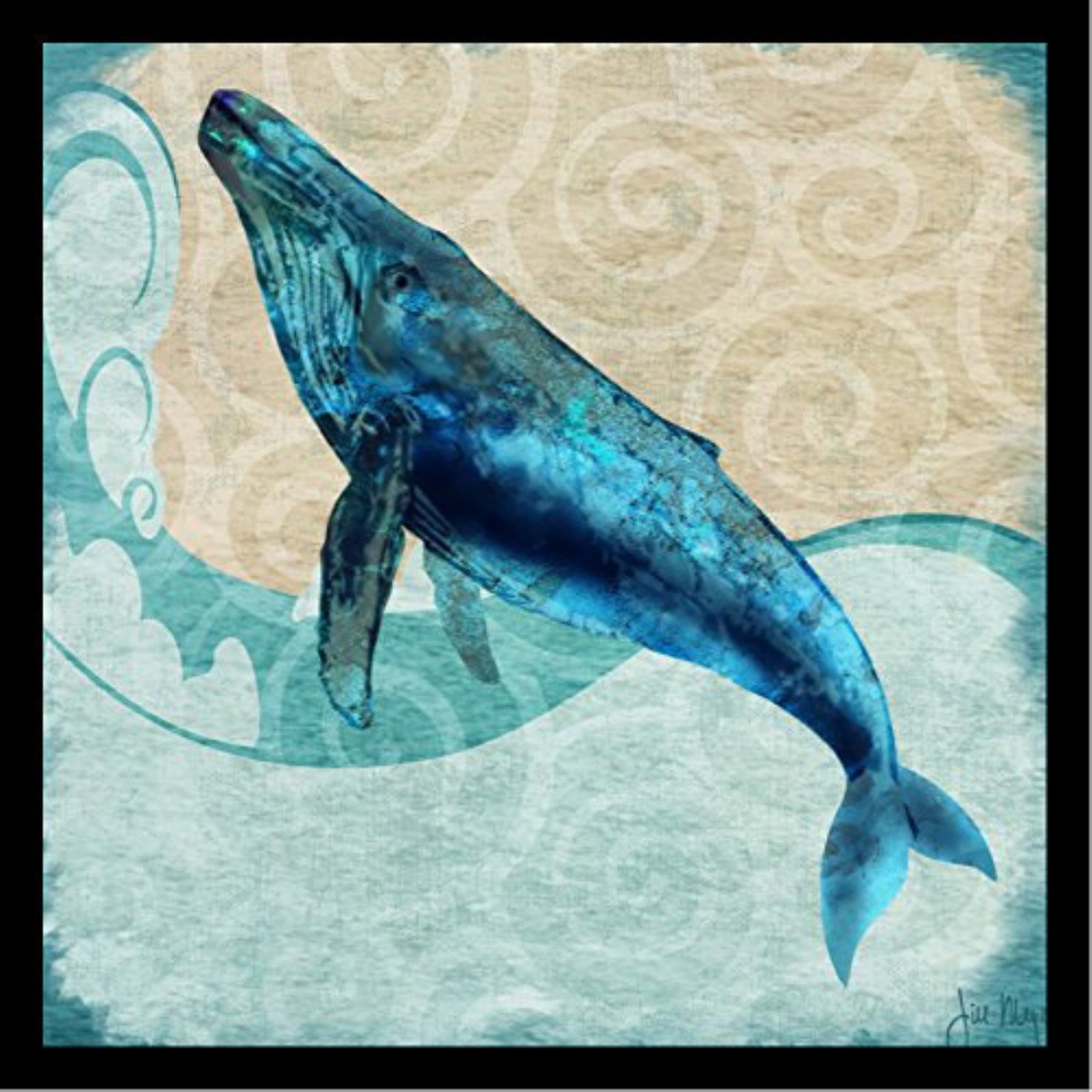Artforless Humpback Whale Framed Art Print Poster