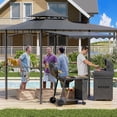thumbnail image 2 of Magic Union 8'X8' Grill Gazebo Canopy - Heavy Duty Steel Frame, Double Tiered Grill Canopy for Outdoor Grill W/Shelves, Ceiling Hooks and Ground Stakes, Patio Canopy Tent BBQ Gazebo for Backyard, 2 of 9