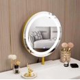 thumbnail image 1 of Nordic Light Full Body Luxury Makeup Dressing Penteadeira Table LED Mirror Bedroom Vanity Mirror Dresser Cabinet Include Chair My Lux Decor Round, 1 of 15