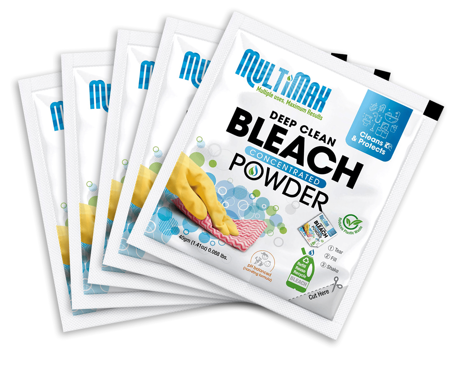 MultiMax Concentrated Bleach Powder Packet 5PK