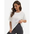 thumbnail image 2 of Summer Tops Womens Solid T Shirts for Women Loose Shirts Basic Tee, 2 of 6
