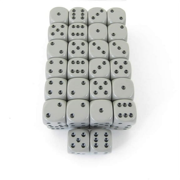 Dark Grey Opaque Dice with Black Pips D6 16mm (5/8in) Pack Of 50 Wondertrail