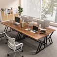 thumbnail image 3 of 59-Inch Home Office Desks,Executive Computer Desk Workstation,Modern Simple Style Wooden Large Study Writing Office Table,Suitable for Office Study Living Room(Brown), 3 of 7