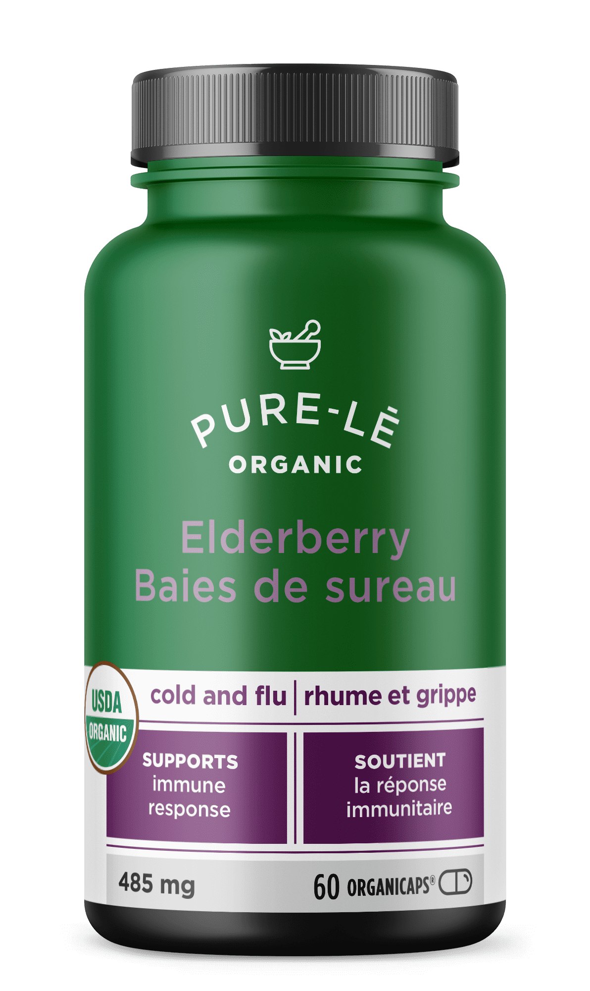 Pure-le Organic USDA Organic Elderberry - Organic Cold & Flu Support - Better than tablets, Liquids or Teas - All Natural Plant with No Side Effects - Ultra Premium Supplement - No Binders, Nothing Artificial