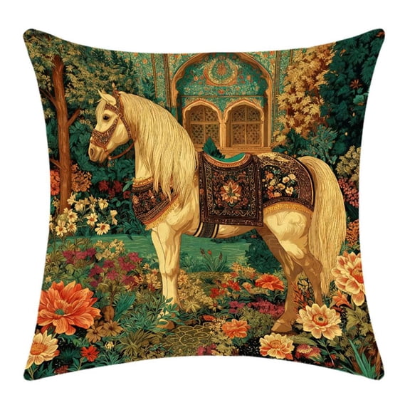 Retro Horse-themed Home Decor Throw Pillow