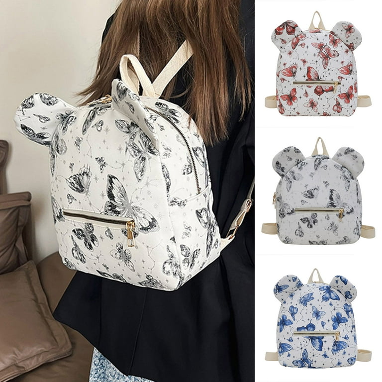 fashionable mini backpacks PEBBLE BACKPACK NAVY | Versatile Vegan Leather Backpack This LIMITED EDITION beautiful mini backpack features Mickey and Minnie Mouse in vibrant colors with a vintage look. hengsof Back to School Supplies