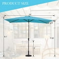 thumbnail image 4 of RoyalCraft 6.5 x 10 Ft Rectangular Patio Umbrella Aluminum Pole, Outdoor Table Market Umbrella with Crank, 6 Steel Ribs, Polyester Canopy, Light Blue, 4 of 6