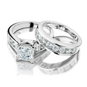 princess cut diamond engagement ring and wedding band set 12 carat ctw - Engagement Rings With Wedding Band princess cut diamond engagement ring and wedding band set 12 carat ctw - Engagement Rings With Wedding Band
