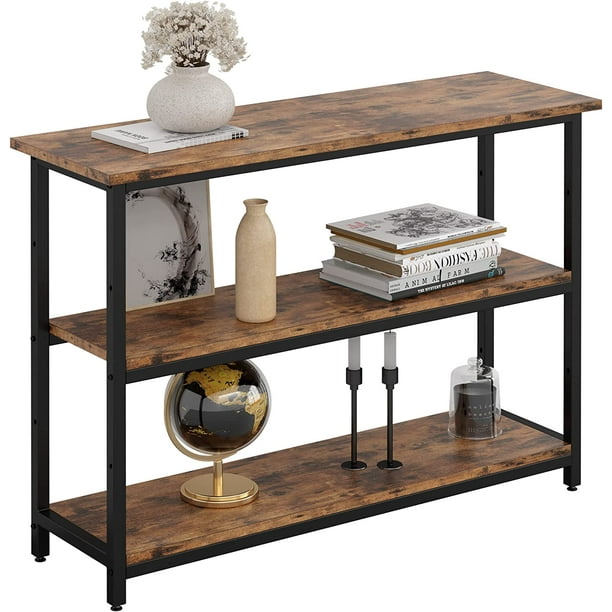 Ironck Sofa Table Console With Storage Narrow Hallway For Entryway Space Saving 3 Tier Rustic Media Stand Living Room Industrial Style Vintage Brown Com Ironck Sofa Table Console With, Mainstays Sumpter Park Console Table Assembly Instructions