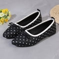 thumbnail image 4 of Ytobaz Flat Shoes for women Polka Dot Bow Canvas Ballet Flats Slip On Flat Shoes Office Work Dress Walking Travel Daily Casual Outfits Footwear, 4 of 9