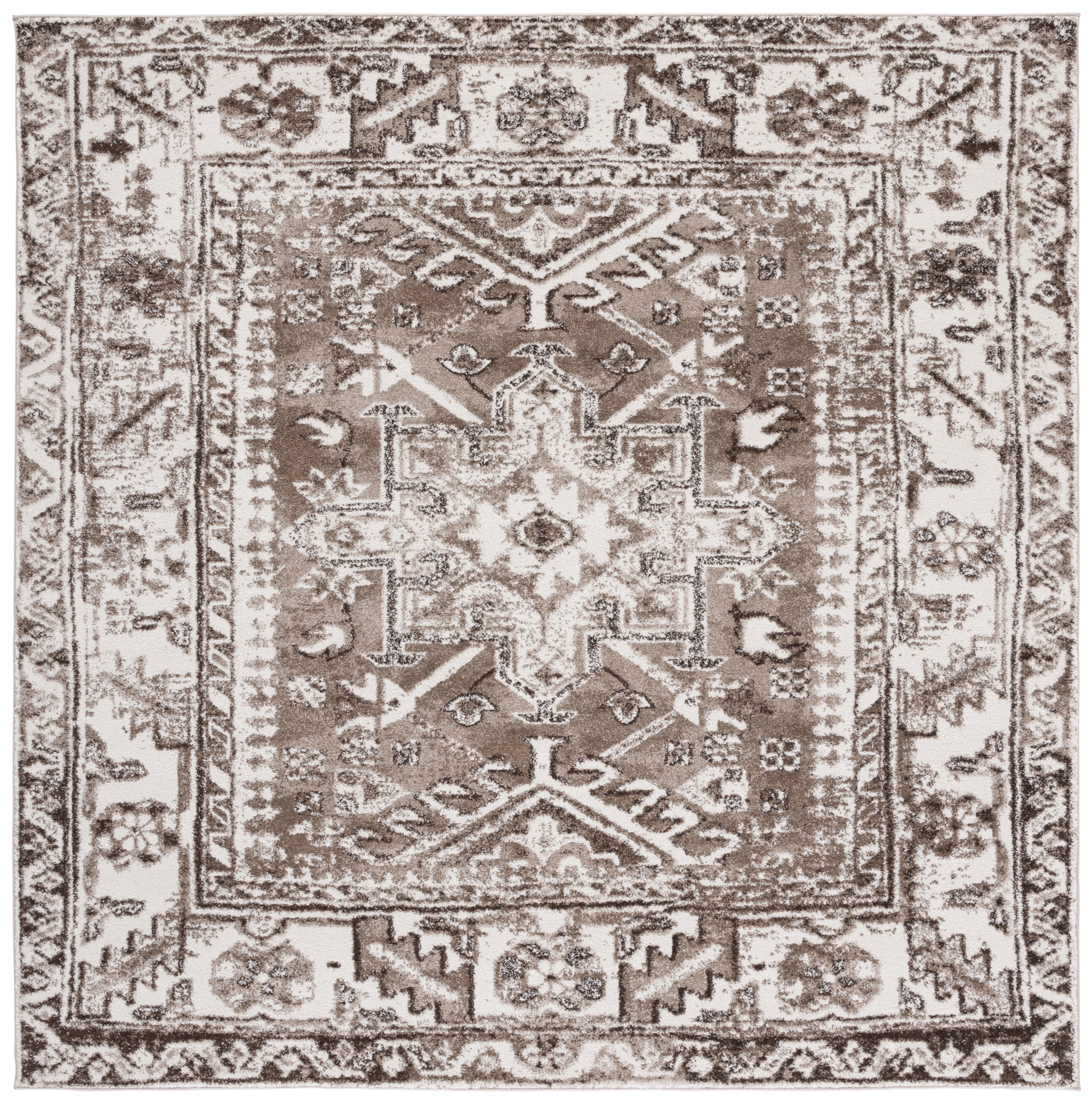 Safavieh Vintage Hamadan Dania Oriental Area Rug, Brown/Ivory, 6'7" x 6'7" Square