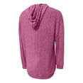 thumbnail image 5 of Ribbed Knit Sweater Hoodie 2025 Fall Winter Long Sleeve Hoodies with Pockets Hooded Sweatshirt Hoodie Women Pullover, 5 of 6