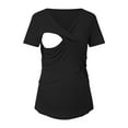 thumbnail image 5 of zttd womens maternity ribbed tee shirt casual short sleeve v neck basic nursed t shirt top for breastfeeding blouse, 5 of 7
