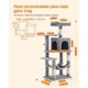 thumbnail image 5 of Árbol para Gatos, Torre de Gatos, Altura 112 cm, 4 Postes, 2 Plataformas, 1 Cueva, 1 Hamaca, 2 Pompones, Gris Claro, 5 of 9