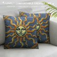 thumbnail image 3 of Shiartex Throw Pillow Covers Vintage Celestial Baroque Blue Gold Sun Face Planet Astronomy Decorative Square Pillowcases Cushion Cover 18x18in, 3 of 5