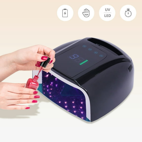 96W Professional Cordless Nail Gel Curing Dryer UV LED Nail Lamp Rechargeable