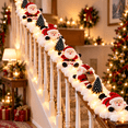 thumbnail image 3 of 2026 Christmas Santa’s Snowy Staircase Lighted Railing Decor with Soft Snowy Base and Cute Santa Figurine, for Farmhouse Living Room Stairwell Christmas Holiday Decor, 3 of 4