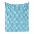 thumbnail image 1 of Fish Scale Soft Flannel Fleece Throw Blanket, Retro Style Diagonal Pattern with Curves and Blue Tone Ombre Shades, Cozy Plush for Indoor and Outdoor Use, 50" x 70", Pale Blue and White, by Ambesonne, 1 of 6