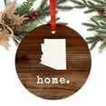 thumbnail image 2 of US State Round Metal Christmas Ornament, Rustic Wood Print, Arizona, Includes Ribbon and Gift Bag, 2 of 2