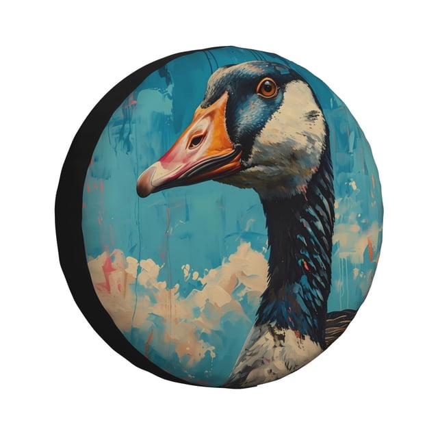 Lsque Housses de Pneu Motif Canard Aquarelle Bleu - Protecteur de Roue de Pneu Robuste pour Camion, SUV, Remorque, Véhicule Récréatif, RV-14 Pouces
