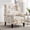 Blush, variant on IPKIG Accent Chair, Button Tufted High Back Wingback Armchair with Wood Legs for Living Room