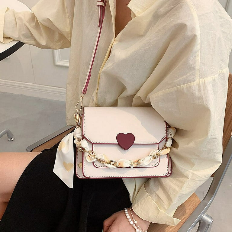 Fashion Love Heart Shape Shoulder Bag Small Handbags Designer Crossbody Bags for Women Solid PU