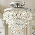 thumbnail image 4 of JONATHAN Y Toronto 13" Metal/Crystal LED Flush Mount, Chrome, JYL9029B, 4 of 8