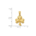 thumbnail image 2 of 14K Yellow Gold Polished Clover Leaf Shamrock Heart Charm Pendant Necklace with Chain for Women, 2 of 5