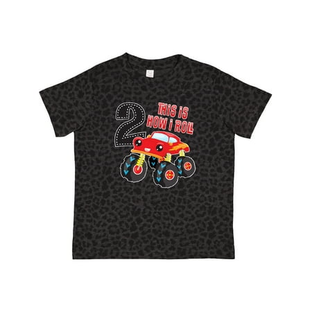 

Inktastic Monster Truck How I Roll 2nd Birthday Gift Toddler Boy Girl T-Shirt