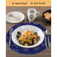 thumbnail image 3 of 15 Inch Round Placemats Set of 6, Blue Christmas Snowflakes Non Slip Heat Insulation PP Table Mats, Modern Xmas Winter Minimalist Washable Place Mats for Kitchen Dining Party Table Decor, 3 of 7
