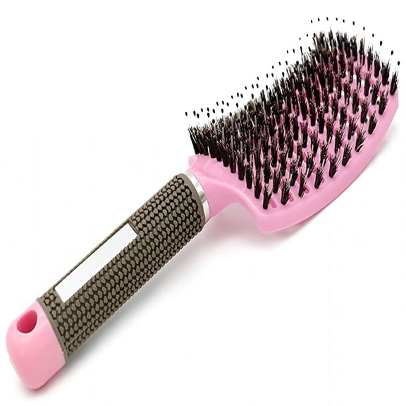 ACDANC 2026 New Vented Curved Boar Bristle Hair Brush Detangling Paddle Brush for Curly Fine Wavy Natural Tangled Hair,Quick Blow Dry Brush Anti-Frizz Styling Hairbrush for Women&Men,Wet Or Dry Use