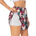 thumbnail image 3 of Lsque Beautiful Flower Printed Women's Running Shorts with Liner Pockets,Elastic Quick Dry Workout Athletic Gym Yoga Shorts,Womens High Waist Shorts-X-Large, 3 of 9