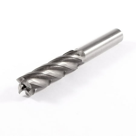 

Unique Bargains 14mm x 12mm x 53mm x 110mm Helical Groove 4 Flutes HSS Cutter End Mill Gray