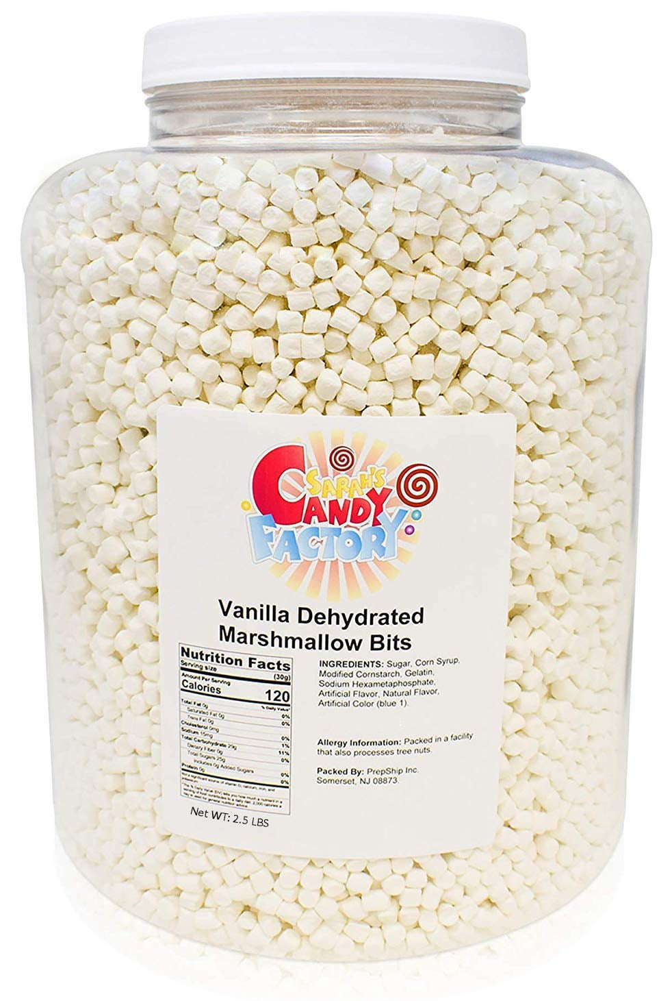 Vanilla Dehydrated Marshmallow Bits in Jar, 2.5 Pounds (2.5 Lbs in Jar