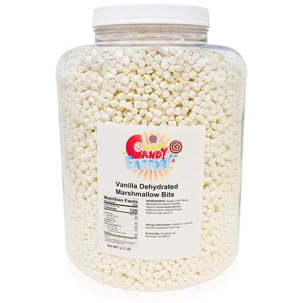 Vanilla Dehydrated Marshmallow Bits in Jar, 2.5 Pounds (2.5 Lbs in Jar